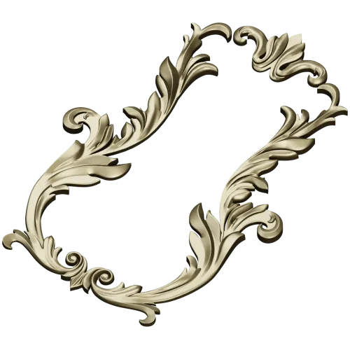 Baroque Acanthus Vertical Cartouche - STL 3D model for CNC