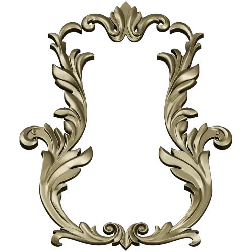 Baroque Acanthus Vertical Cartouche - STL 3D model for CNC
