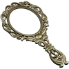 Rococo Oval Hand Mirror Frame 3D STL for CNC