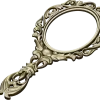 Rococo Oval Hand Mirror Frame 3D STL for CNC