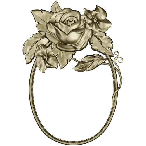 Rosecrest Oval - high-relief floral frame STL for CNC
