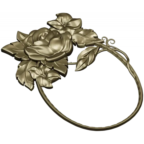 Rosecrest Oval - high-relief floral frame STL for CNC