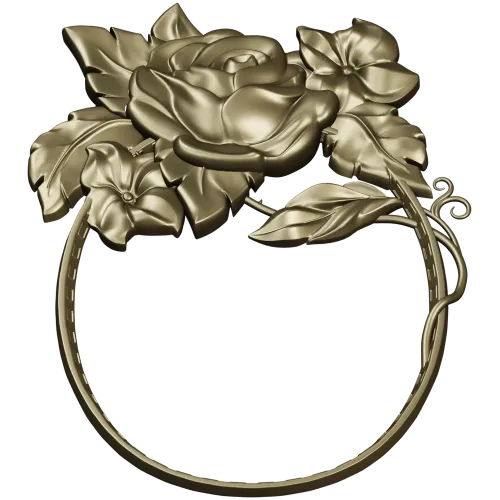 Rosecrest Oval - high-relief floral frame STL for CNC
