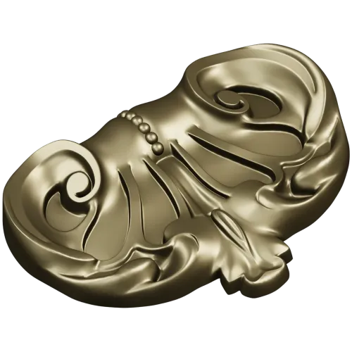 Rococo Shell Cartouche - STL 3D model for CNC