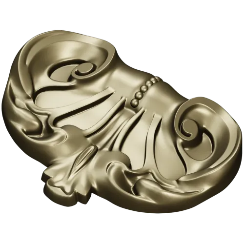 Rococo Shell Cartouche - STL 3D model for CNC