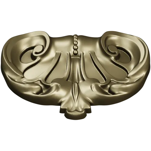 Rococo Shell Cartouche - STL 3D model for CNC