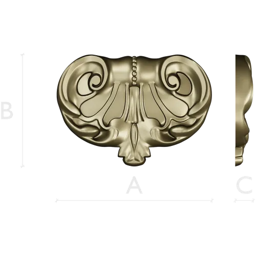 Rococo Shell Cartouche - STL 3D model for CNC