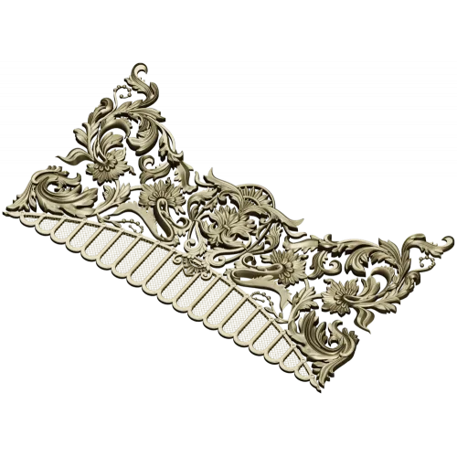 Rocaille Crest STL - decorative 3D model for CNC carving