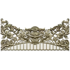 Rocaille Crest STL - decorative 3D model for CNC carving