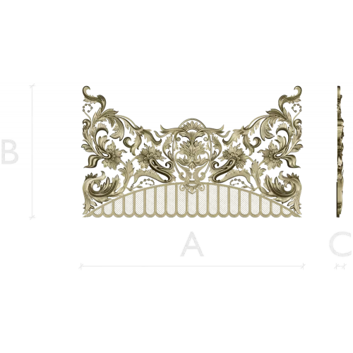 Rocaille Crest STL - decorative 3D model for CNC carving