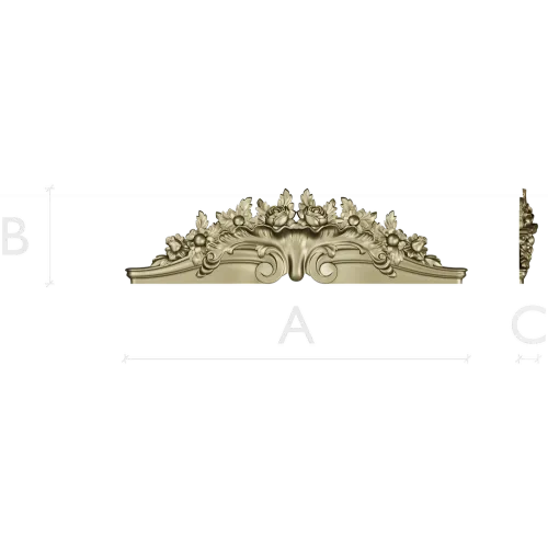 Карнизное навершие с растительным картушем - 3D модель STL для ЧПУ