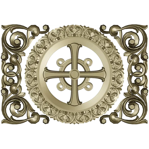 Ornamental Rosette Cross - STL 3D model for CNC router