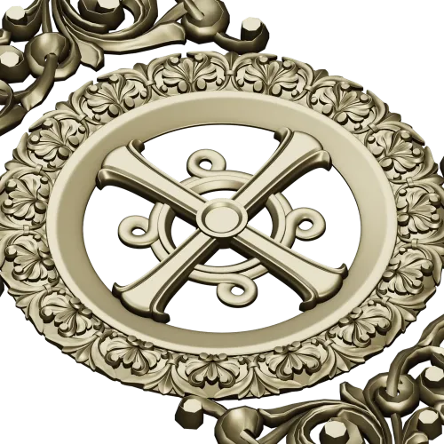 Ornamental Rosette Cross - STL 3D model for CNC router