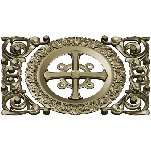 Ornamental Rosette Cross - STL 3D model for CNC router