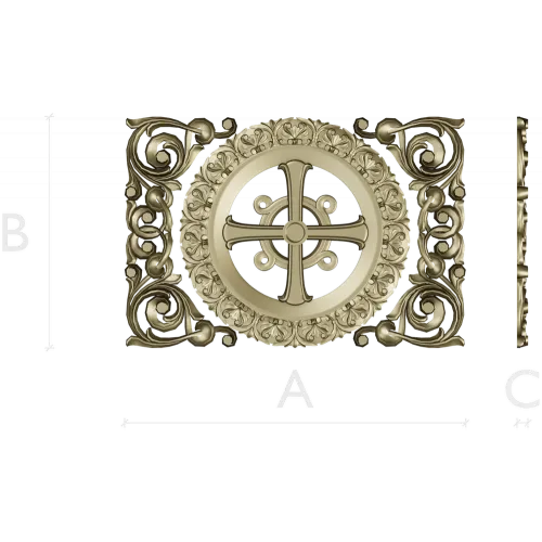 Ornamental Rosette Cross - STL 3D model for CNC router