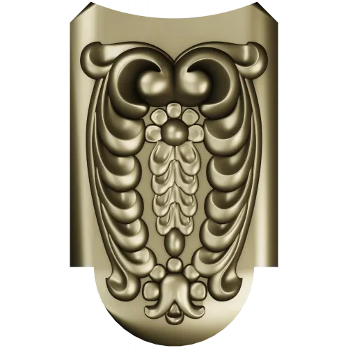 Florentine Acanthus Cartouche - STL 3D Model for CNC