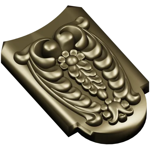 Florentine Acanthus Cartouche - STL 3D Model for CNC