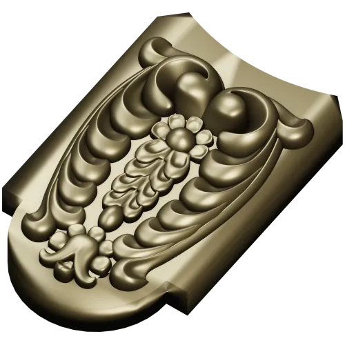 Florentine Acanthus Cartouche - STL 3D Model for CNC