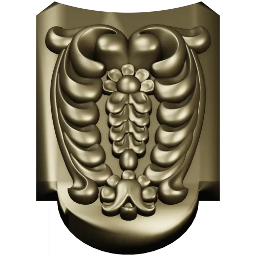 Florentine Acanthus Cartouche - STL 3D Model for CNC