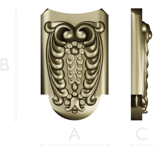 Florentine Acanthus Cartouche - STL 3D Model for CNC