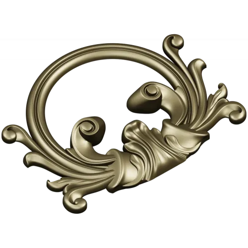 Rococo Acanthus Cartouche 3D STL for CNC