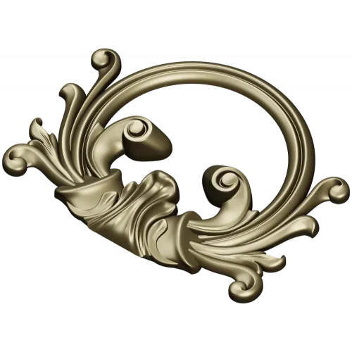 Rococo Acanthus Cartouche 3D STL for CNC
