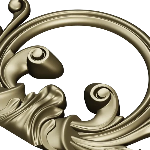 Rococo Acanthus Cartouche 3D STL for CNC