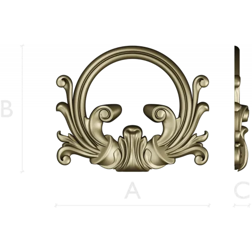 Rococo Acanthus Cartouche 3D STL for CNC
