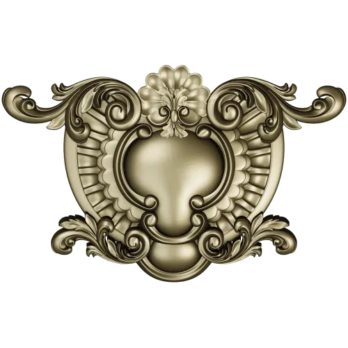 Rococo Cartouche STL for CNC Router - Ornamental Central Panel