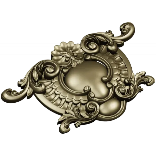 Rococo Cartouche STL for CNC Router - Ornamental Central Panel