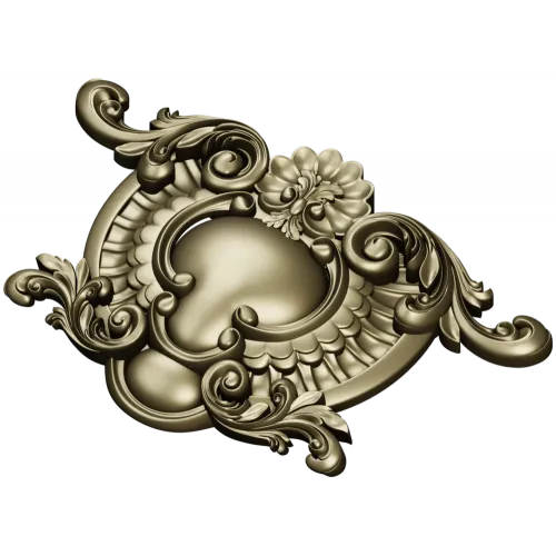 Rococo Cartouche STL for CNC Router - Ornamental Central Panel