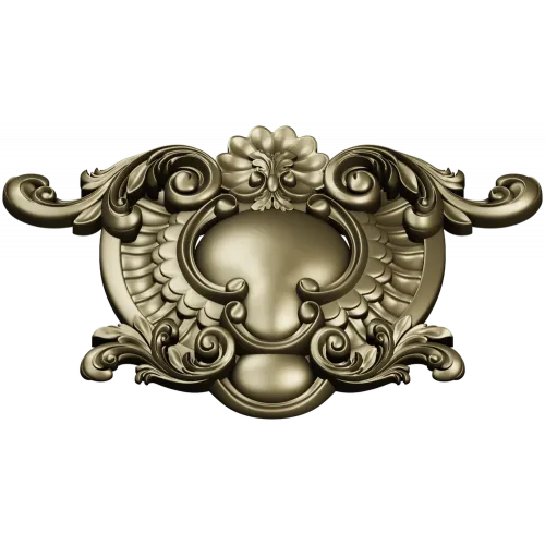 Rococo Cartouche STL for CNC Router - Ornamental Central Panel