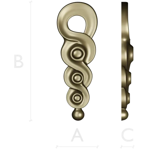 S-Rosette Vertical Applique STL