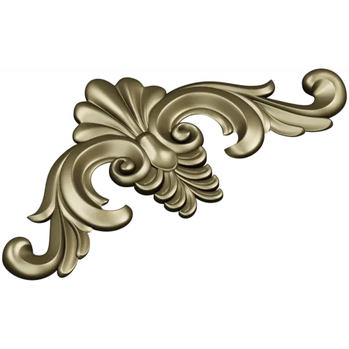 Acanthus Shell Cartouche - STL 3D model for CNC relief milling