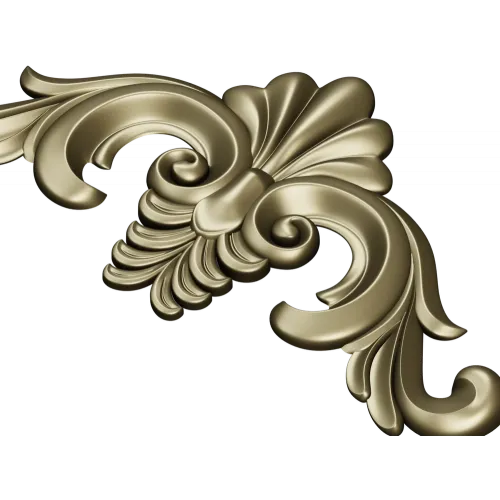 Acanthus Shell Cartouche - STL 3D model for CNC relief milling