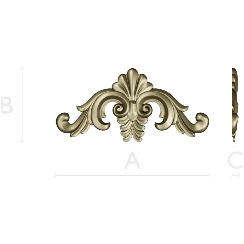 Acanthus Shell Cartouche - STL 3D model for CNC relief milling