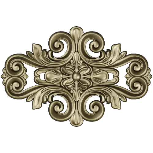 Rococo Floral Cartouche STL 3D Model for CNC
