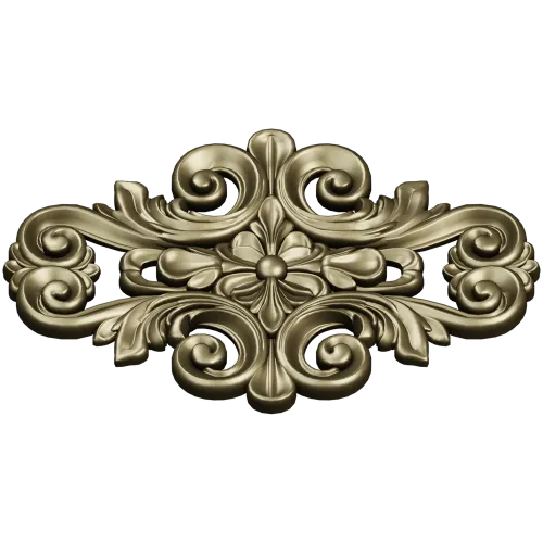 Rococo Floral Cartouche STL 3D Model for CNC