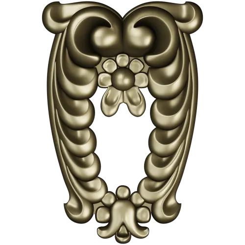 Laurel Crest Cartouche - STL 3D Model for CNC