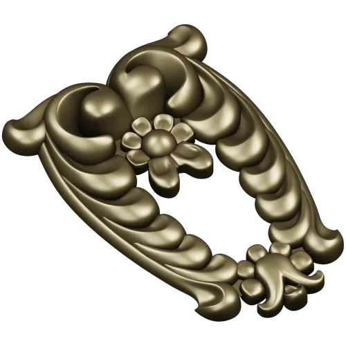 Laurel Crest Cartouche - STL 3D Model for CNC