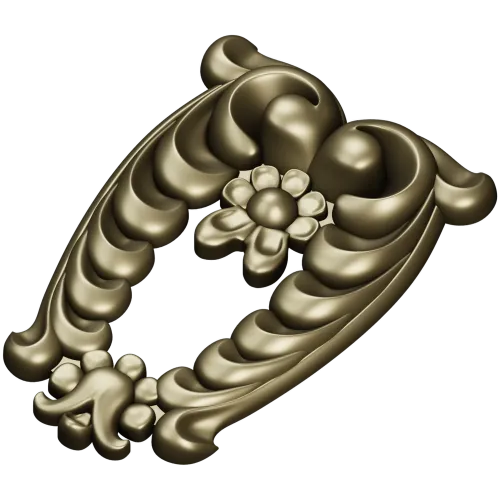 Laurel Crest Cartouche - STL 3D Model for CNC