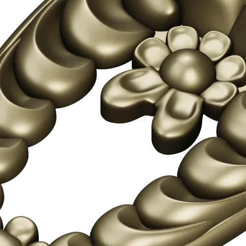 Laurel Crest Cartouche - STL 3D Model for CNC