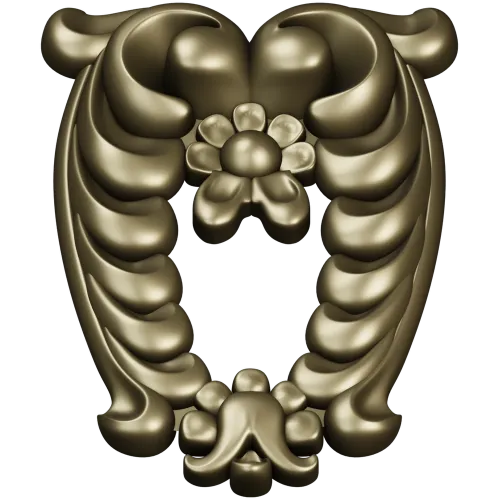 Laurel Crest Cartouche - STL 3D Model for CNC
