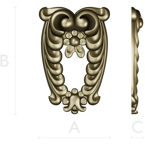 Laurel Crest Cartouche - STL 3D Model for CNC