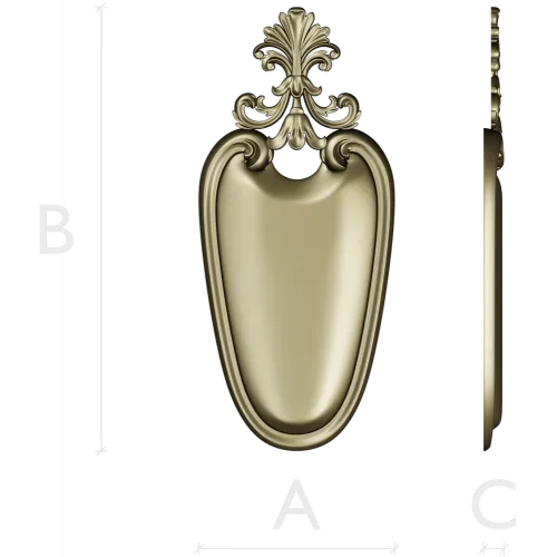 Rococo Shield Cartouche STL 3D Model for CNC