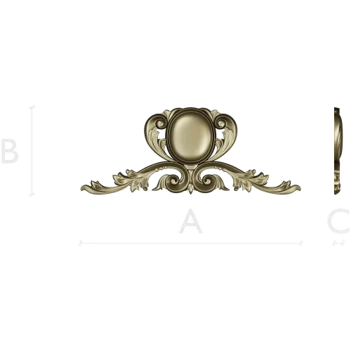 Baroque Oval Cartouche - 3D STL Model for CNC Relief