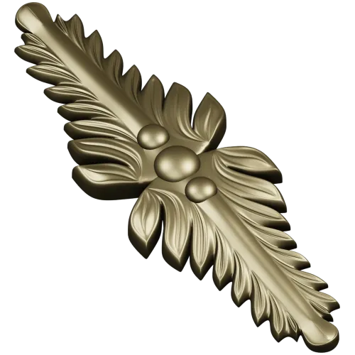 Vertical Acanthus Applique - STL 3D model for CNC