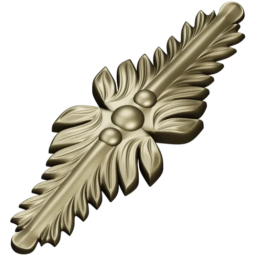 Vertical Acanthus Applique - STL 3D model for CNC