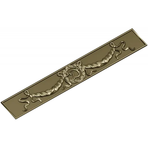 Classical Laurel Ribbon Panel STL for CNC