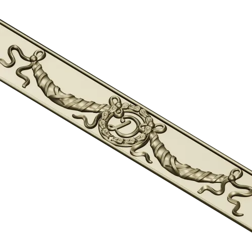 Classical Laurel Ribbon Panel STL for CNC